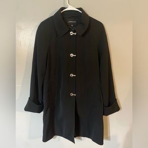 London fog black trench coat jacket size small like new